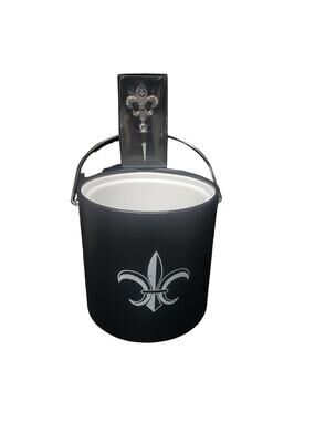 Kraftware Collection Fleur De Lis Black Pastime Ice Bucket Social Club Wine Plug